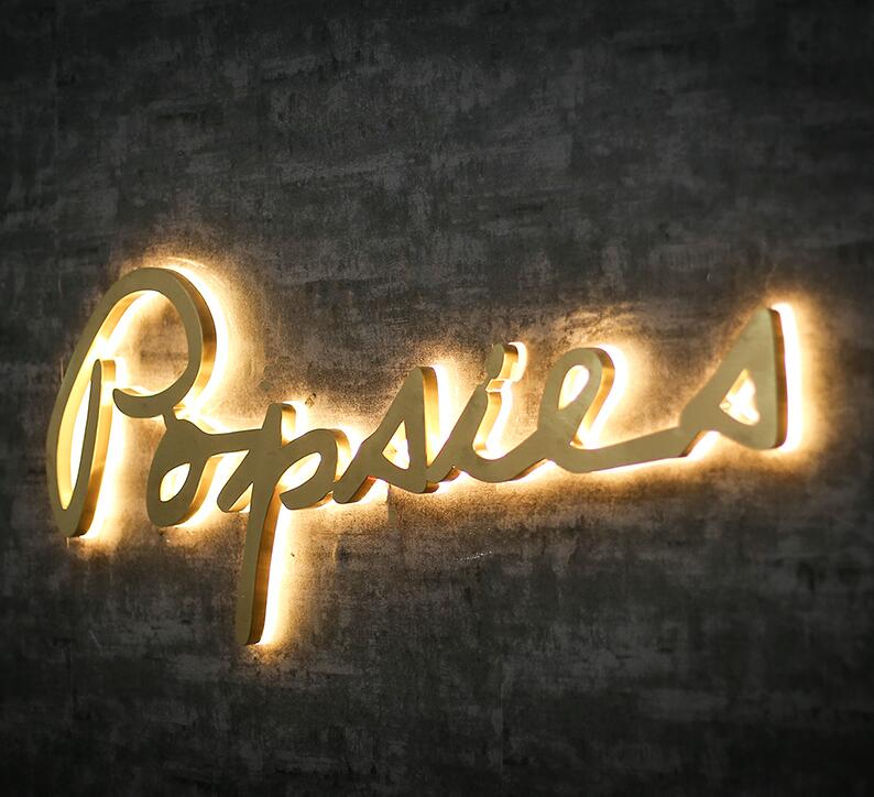 不銹鋼發光字迷你背光廣告字戶外招牌門頭定制公司背景形象墻定做